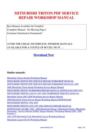 download 10102; MITSUBISHI Lancer Lancer SUPER DIY  30 MB 95 workshop manual