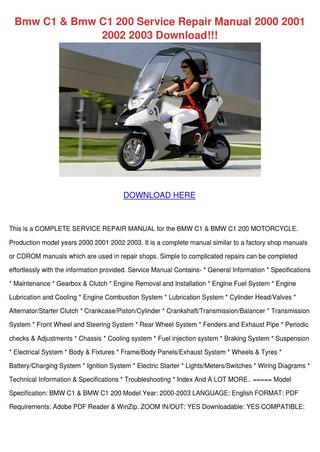 download BMW C1 C1 200 Motorcycle Manual Manual able workshop manual