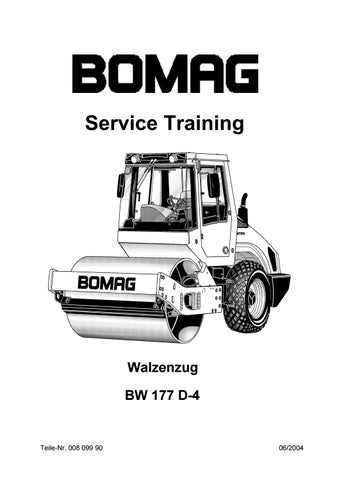 download Bomag Walzenzug Single Drum Rollers BW 177 D 4 able workshop manual