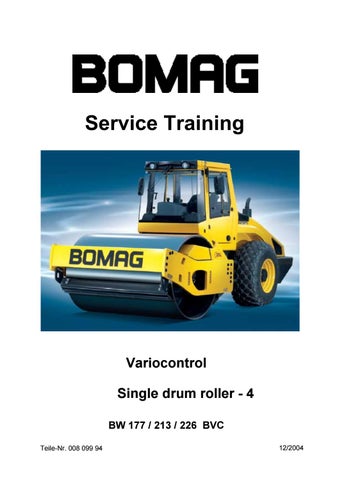 download Bomag Walzenzug Single Drum Rollers BW 177 D 4 able workshop manual