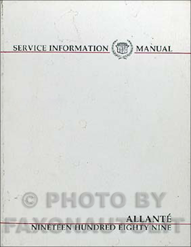 download Cadillac Allante workshop manual