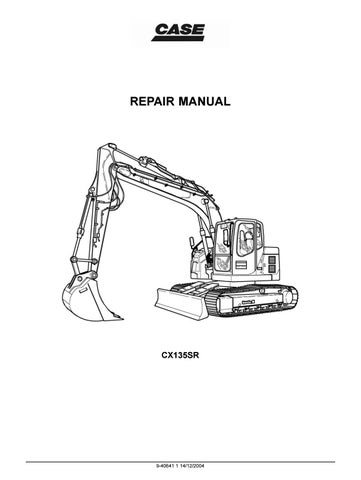 download Case CX135SR Excavator s able workshop manual