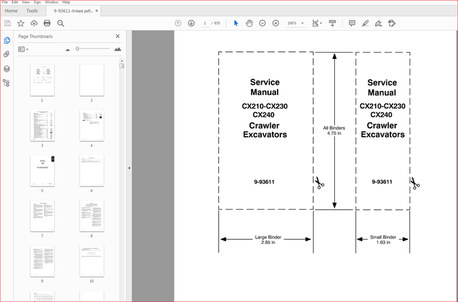 download Case CX210 CX230 CX240 Crawler Excavator able workshop manual