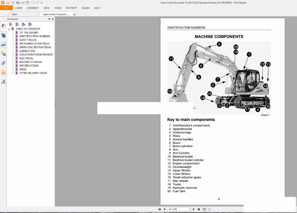 download Case CX210 CX230 CX240 Crawler Excavator able workshop manual