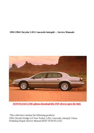 download Chrysler Dodge LH Yorker LHS Concorde Intrepid Vision workshop manual