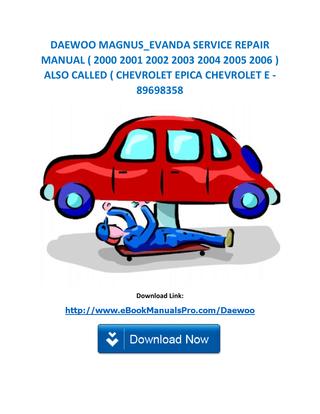 download DAEWOO EVandA DAEWOO MAGNUS workshop manual