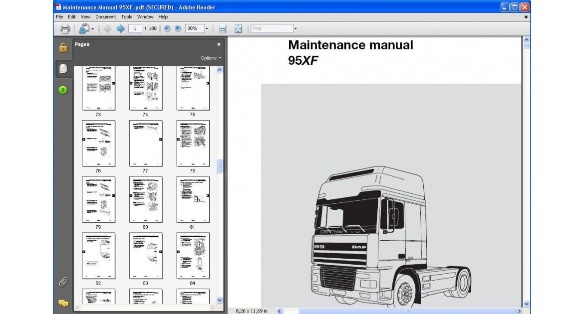 download DAF Truck 95 XF workshop manual