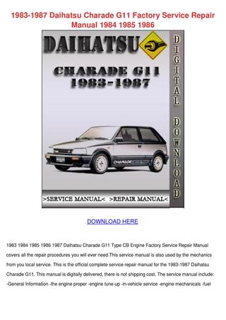 download DAIHATSU CHARADE G202 workshop manual