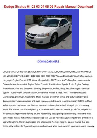 download DODGE STRATUS workshop manual