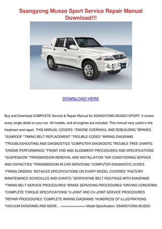 download Daewoo Ssangyong Tico workshop manual