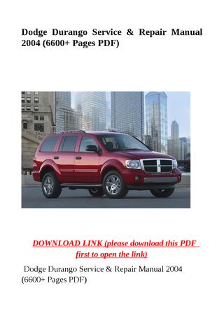 download Dodge Durango 6600+ workshop manual