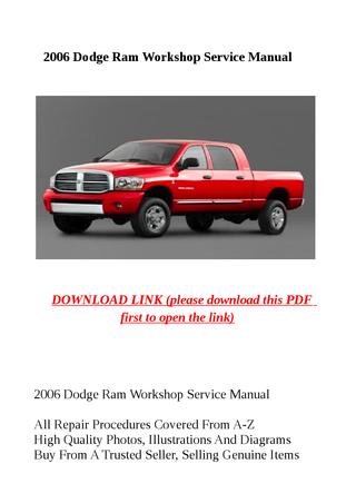 download Dodge Ram FSM workshop manual