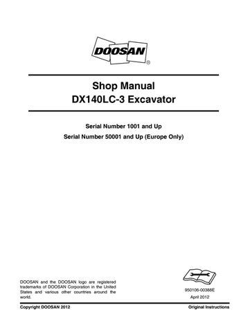 download Doosan DX300LC DX340LC Excavator Hydraulic Schematics able workshop manual