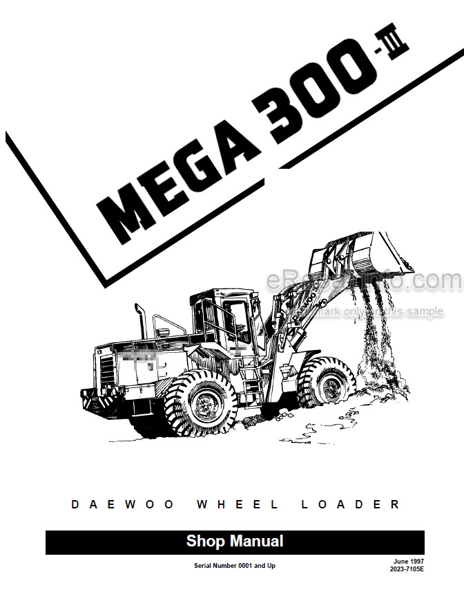 download Doosan Daewoo Mega 300 V Wheel Loader able workshop manual