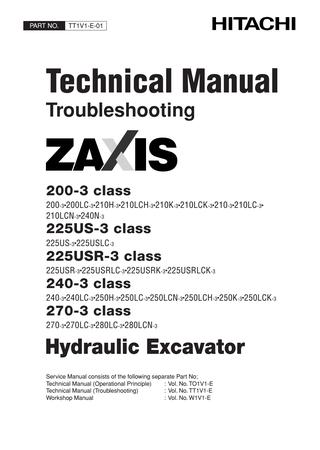 download HITACHI ZAXIS 120 180 200 225 270 330 Class Excavator able workshop manual