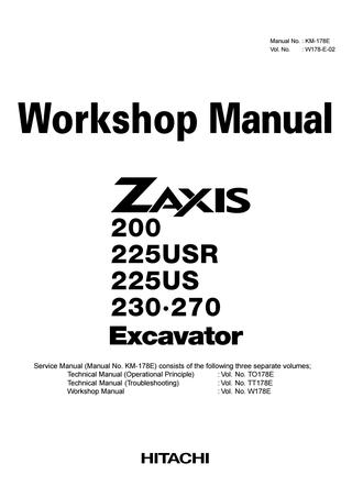 download HITACHI ZAXIS 120 180 200 225 270 330 Class Excavator able workshop manual