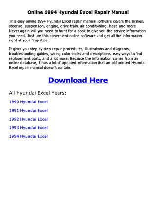 download HYUNDAI EXCEL workshop manual