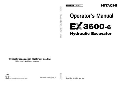 download Hitachi EX3600 6 Excavator able workshop manual