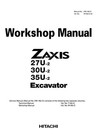 download Hitachi Zaxis 27U 30U 35U Excavator able workshop manual