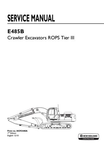 download Holland E485B Crawler Excavator able workshop manual