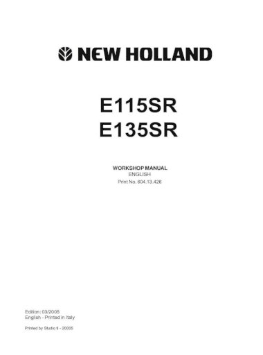 download Holland E485B Crawler Excavator able workshop manual