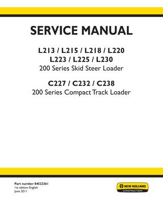 download Holland L215 Skid Steer Loader able workshop manual