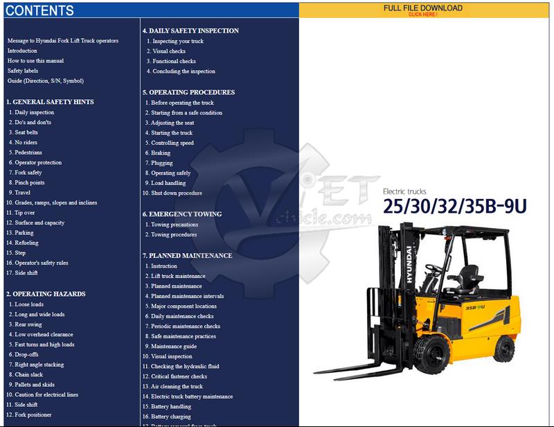 download Hyundai BRP Forklift Truck able workshop manual