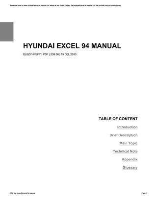 download Hyundai Excel able workshop manual