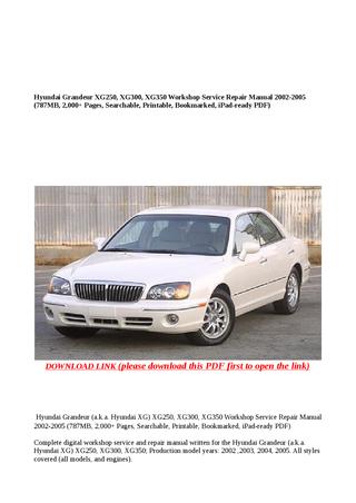 download Hyundai Grandeur XG250 XG300 XG350 [ INFORMATIVE ] able workshop manual