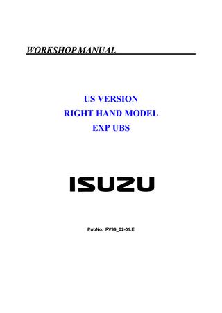 download ISUZU TROOPER UX workshop manual