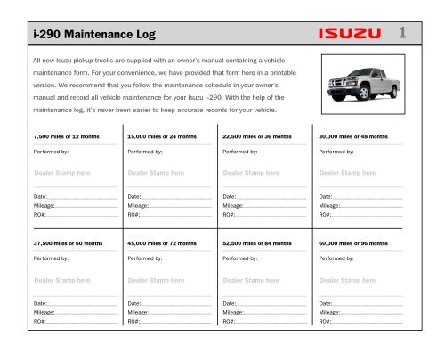 download Isuzu Pickup workshop manual