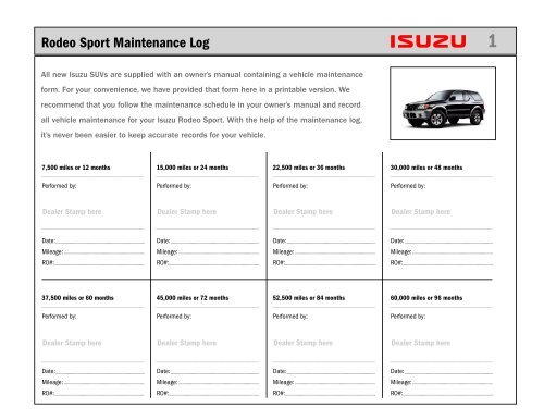 download Isuzu Rodeo workshop manual