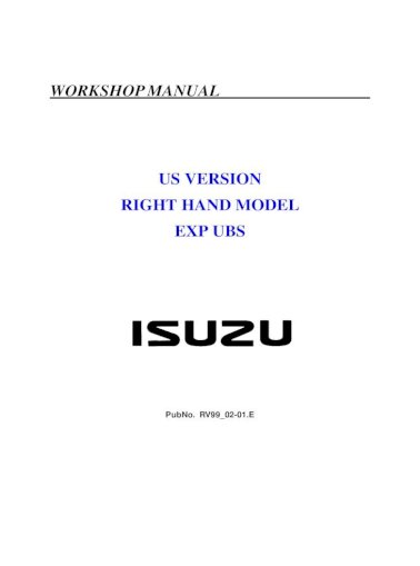 download Isuzu Trooper UX able workshop manual