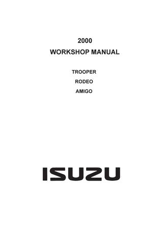 download Isuzu Trooper UX able workshop manual