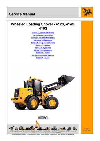 download JCB 411 416 Wheeled Loader able workshop manual