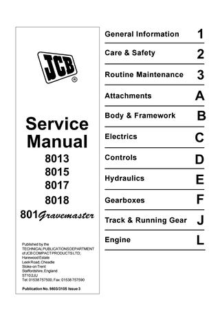 download JCB 8017 8018 Mini Excavator able workshop manual