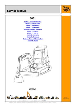 download JCB 8061 MINI Crawler Excavator able workshop manual