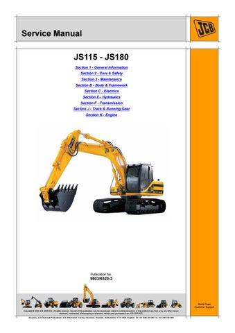 download JCB JS 130 160 JS130 JS160 Tracked Excavator able workshop manual