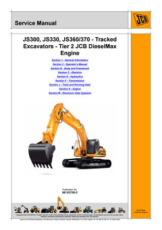 download JCB JS190 Tracked Excavator Tier 3 Auto able workshop manual