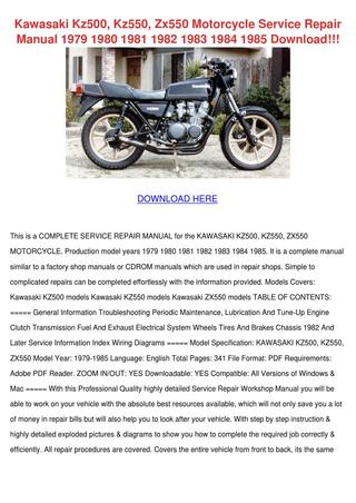 download KAWASAKI KZ500 KZ550 ZX550 Motorcycle able workshop manual