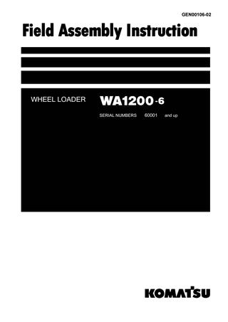 download KOMATSU WA1200 6 Field Assembly Instruction able workshop manual