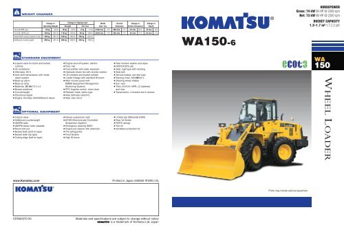 download KOMATSU WA150 6 Wheel Loader able workshop manual