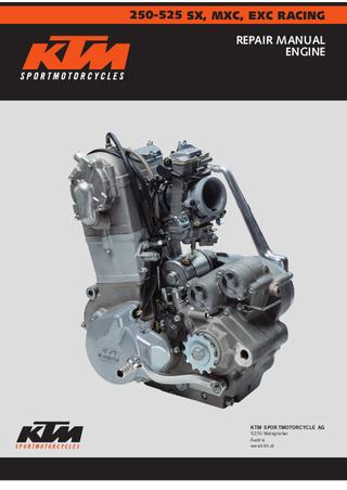 download KTM SPORTMOTORCYCLES 250 525 SX MXC EXC Racing Engine able workshop manual