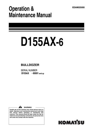 download Komatsu D155AX 5 Dozer Bulldozer able workshop manual