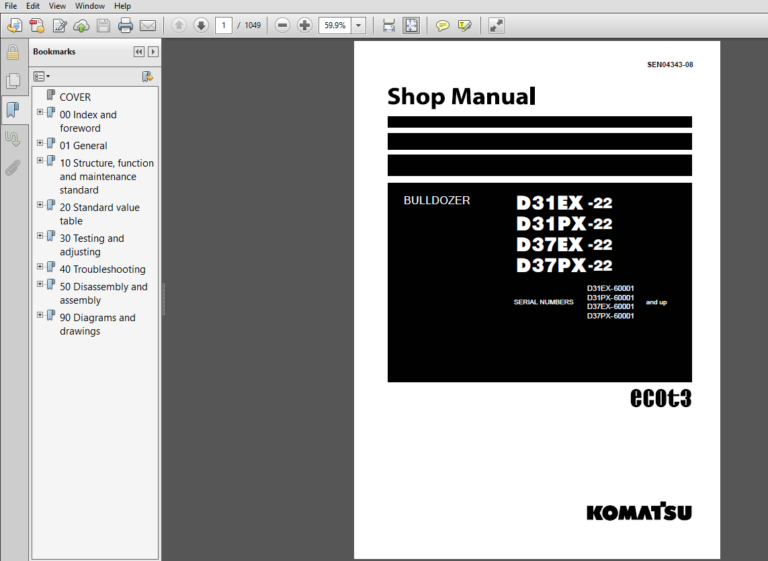 download Komatsu D31EX 22 D31PX 22 D37EX 22 D37PX 22 able workshop manual