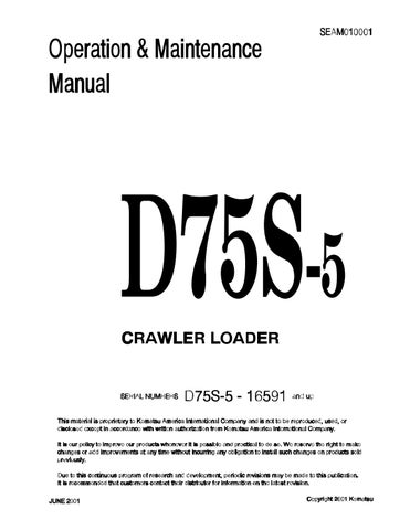 download Komatsu D75S 5 Dozer Shovel able workshop manual