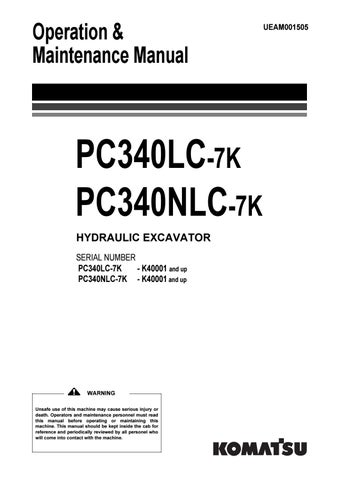 download Komatsu PC340LC 6K PC340NLC 6K Hydraulic Excavator Operation able workshop manual