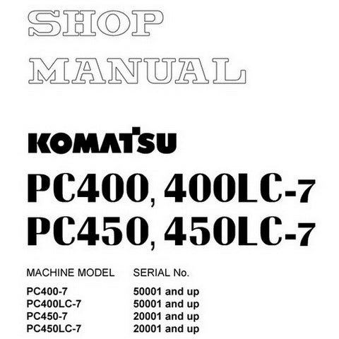 download Komatsu PC450 7 PC450LC 7 1 up able workshop manual