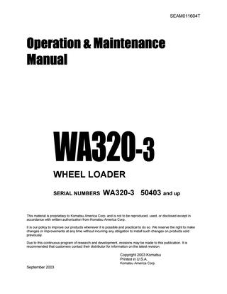 download Komatsu WA320 3 Avance Wheel Loader able workshop manual