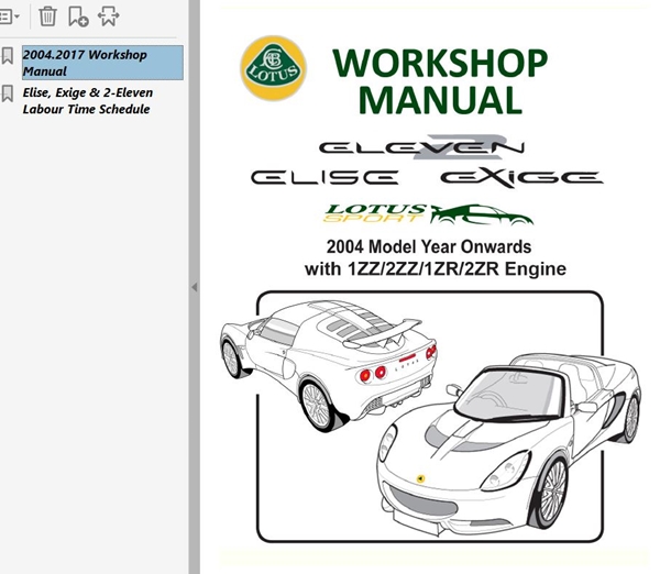 download LOTUS ELISE S2 MK2 workshop manual